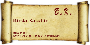 Binda Katalin névjegykártya